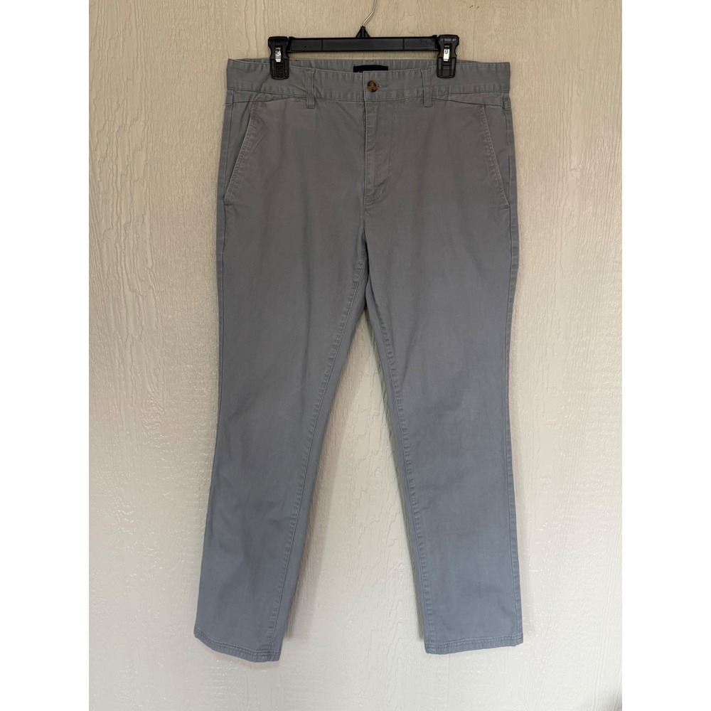 Five Four Mens Straight Leg Chino Pants Gray Stretch Cotton Trousers Size 36